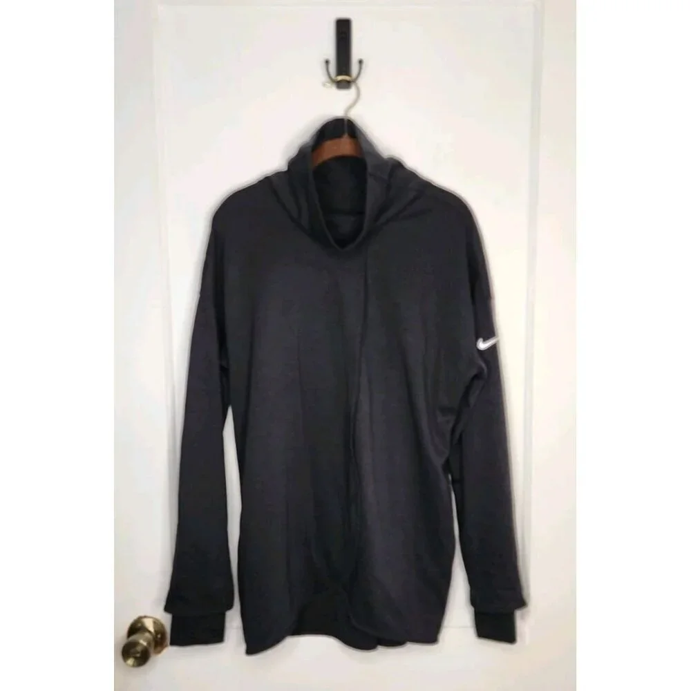 Nike Maternity Nursing Pullover Black Sweatshirt Women’s Medium Mock Neck